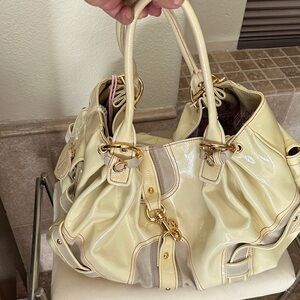 Elegant Cream and Gold Women's Handbag